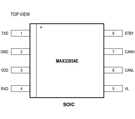 機械図面 - Analog Devices / Maxim Integrated MAX33054E 2Mbps CANトランシーバ